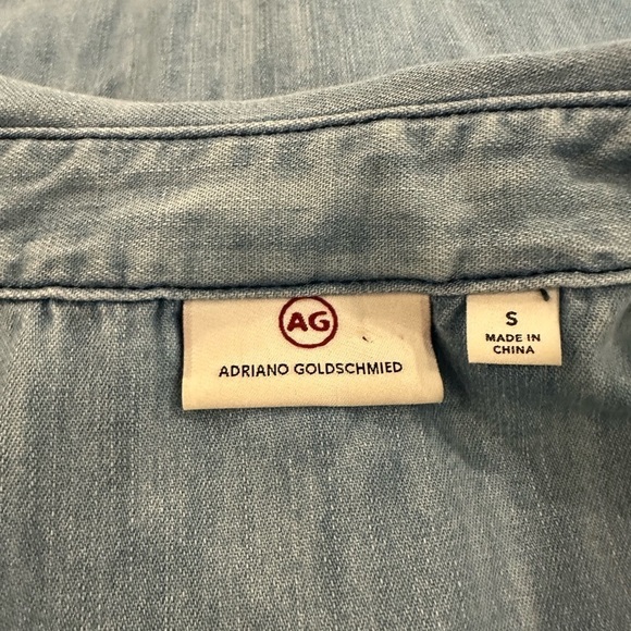 Adriano Goldschmied Western Denim Jean Button Front Shirt Collared Womens SZ S - Picture 6 of 7